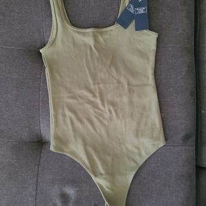 Abercrombie & Fitch Womens Sage Green Ribbed Bodysuit